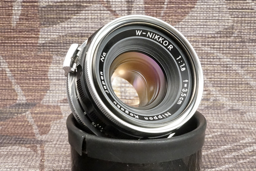 Nikon W-NIKKOR 3.5cm f1.8 \u0026 ニコン純正 革製ケース - レンズ(単